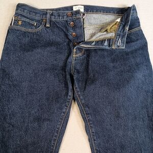 Todd Snyder Slim Fit 12.5 oz Selvedge Button Fly Dark Wash Fits 34x29 Jeans